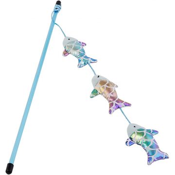 PAWISE Jucărie pentru pisici Undiţă cu peştişori, 46 cm