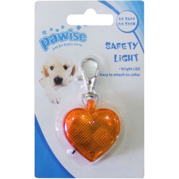 PAWISE Medalion pentru câini Inimă, iluminat noaptea 4x3,5cm