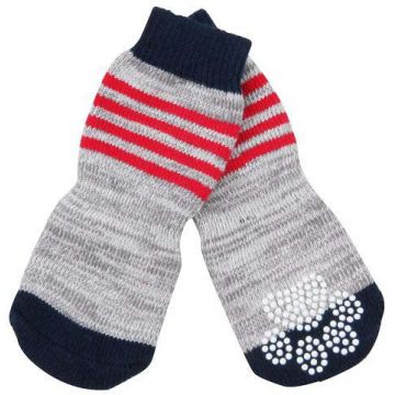 PAWISE Şosete pentru câini, antialunecare, cu dungi, 4 bucăţi