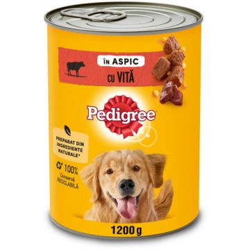 PEDIGREE Conservă pentru câini Adult, cu Vită în Aspic