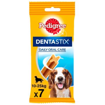 PEDIGREE Delicii pentru câini DentaStix Talie Medie (10-25kg), Mono, 7buc, 180g