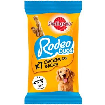 PEDIGREE Delicii pentru caini Rodeo Duos, cu Pui şi şuncă 123g