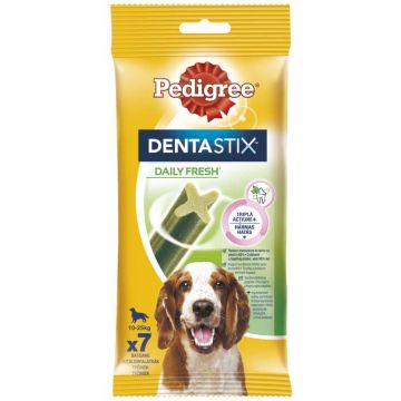 PEDIGREE Delicii pt. câini DentaStix Fresh Talie Medie (10-25kg), 7 buc, 180g