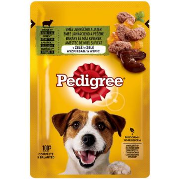 PEDIGREE Plic hrană umedă pt câini Adult, cu Miel în aspic 100g
