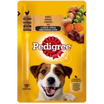 PEDIGREE Plic hrană umedă pt câini Adult, cu Pui şi Legume în sos 100g