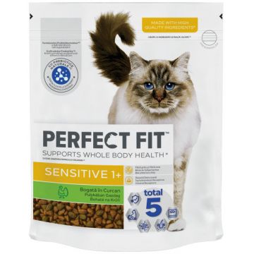 PERFECT FIT Hrană uscată de Curcan pentru pisici sensibile 750 g