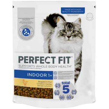 PERFECT FIT INDOOR, Hrană uscată cu Pui pentru pisici 750g