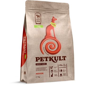 PETKULT Adult Care INDOOR pentru pisici, conţinut ridicat de Miel