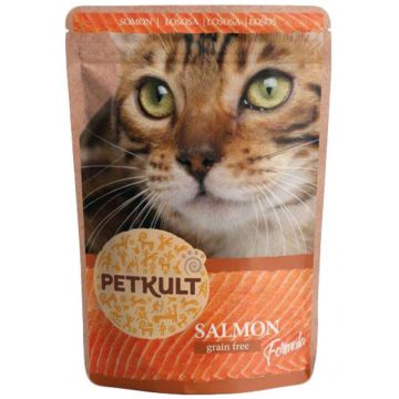PETKULT Plic pentru pisici, cu Somon 100g