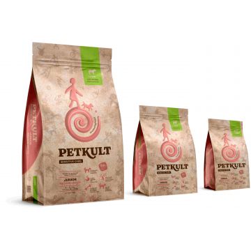 PETKULT Sensitive JUNIOR medium, talie medie, Miel şi orez
