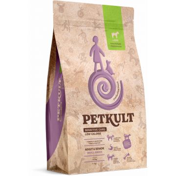 PETKULT Sensitive Low Callories Adult & SENIOR, talie mică, Miel/orez