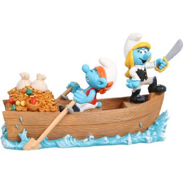OUTLET ŞTRUMFI Decoraţiune pentru acvarii, Ştrumfi Piraţi, 18,7x8,2x10,8cm