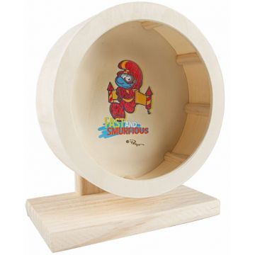 OUTLET ŞTRUMFI Roată pentru hamsteri, din lemn, Jetpack, 15 cm