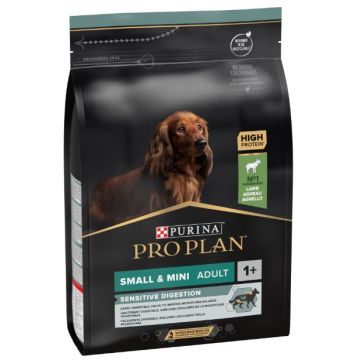 PRO PLAN Hrană uscată SENSITIVE DIGESTION câini Adult Small&Mini, cu Miel