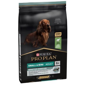 PRO PLAN Hrană uscată SENSITIVE DIGESTION câini Adult Small&Mini, cu Miel