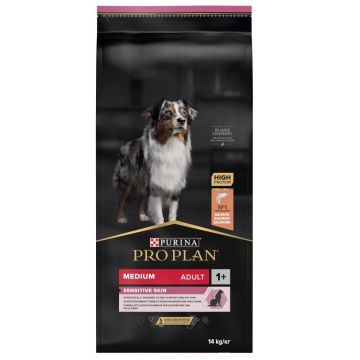 PRO PLAN Hrană uscată SENSITIVE pt câini Adult Medium Breed, cu Somon