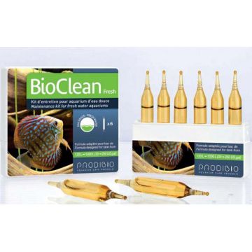 PRODIBIO BioClean Fresh curăţarea biologică a acvariilor cu apă dulce, 6 fiole