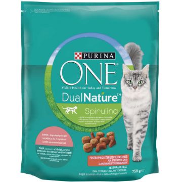 PURINA ONE DUAL NATURE cu SPIRULINA pt pisici sterilizate, cu Somon 750g