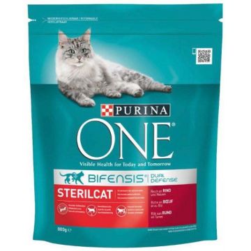 PURINA ONE Hrană uscată pentru pisici Adulte STERILCAT, cu Vită şi Grâu