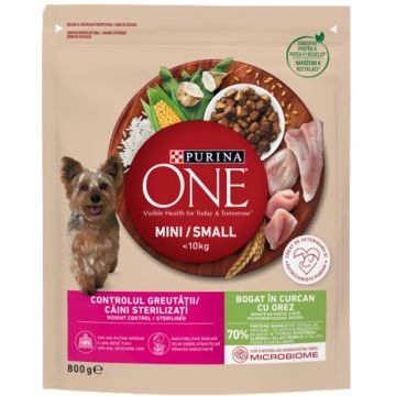 PURINA ONE Mini Hrană uscată pentru câini Curcan/Orez 800g
