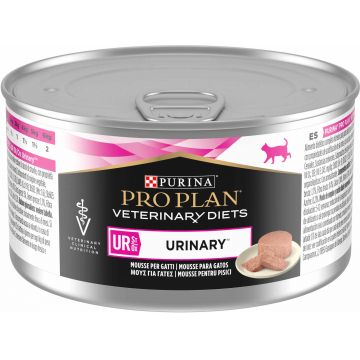 PURINA Veterinary Diets Feline UR Urinary Mousse pentru pisici, Curcan 195g