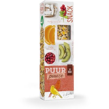 PUUR Pauze Snack pentru canari, cu merişoare şi kiwi, 2 bucăţi 60g
