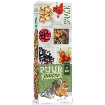 PUUR Pauze Snack pentru rozătoare, cu fructe de pădure, 2 bucăţi 110g