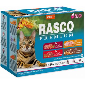 RASCO Premium Pachet Plicuri pentru pisici adulte 12x85g