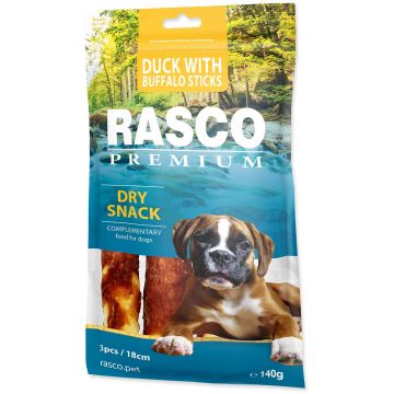 RASCO Premium Recompensă pentru câini, Stick Piele de Vacă, cu Raţă 3buc 140g