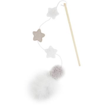 ROSEWOOD Jucărie cu iarba pisici, Undiţă Steluţe cu pană, ediţie Crăciun, 56cm