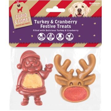 ROSEWOOD Recompensă pentru câini, Moş/Ren, ediţie specială de Crăciun 100g