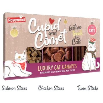 ROSEWOOD Recompensă pentru pisici, cu somon, pui şi ton, ediţie Crăciun 120g