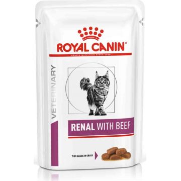 ROYAL CANIN VHN Renal Plic hrană umedă pisici, cu Vită 85g