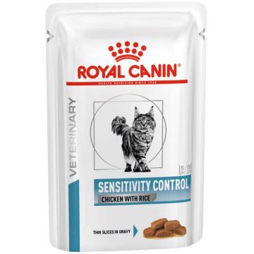 ROYAL CANIN VHN Sensitivity Control Plic hrană umedă pt pisici, Pui şi Orez 85g