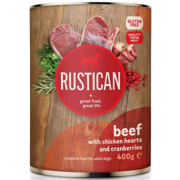 RUSTICAN Vită şi Inimi de Pui cu Merişoare