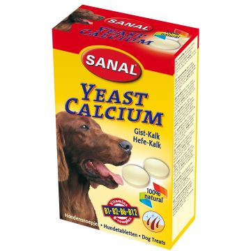 SANAL Yeast Calcium Recompense cu calciu pentru câini 100 tablete