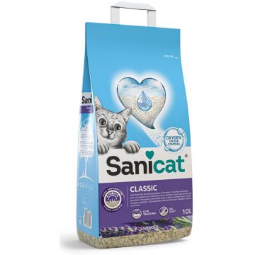 SANICAT Classic Lavender, nisip igienic cu aroma de lavandă 10L/6kg