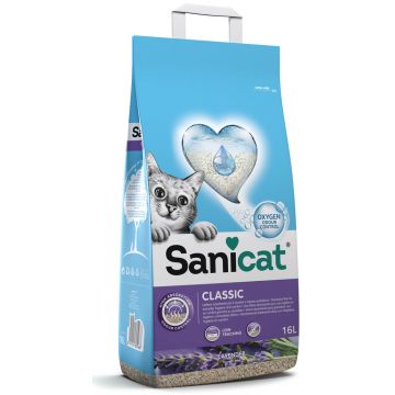 SANICAT Classic Lavender, nisip igienic cu aroma de lavandă 20L/15kg