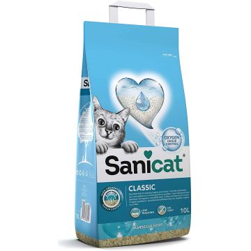 SANICAT Classic Nisip pentru pisici Marseille soap, bentonită 10L/7,8kg