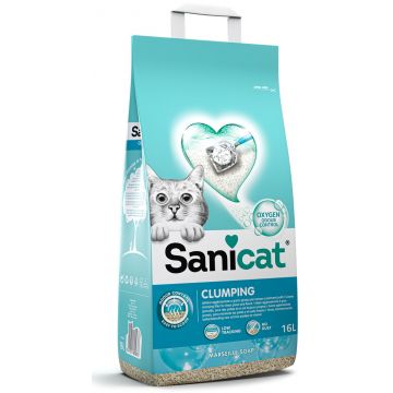 SANICAT Clumping Nisip pentru pisici Marseille soap, bentonită