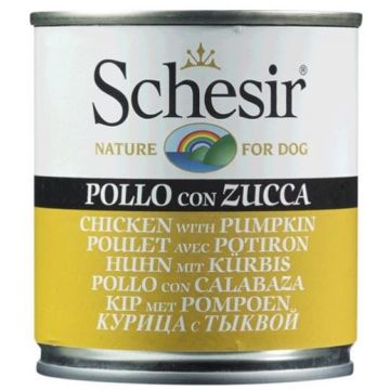 SCHESIR Conservă pentru câini, cu Pui şi dovleac 285g