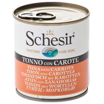 SCHESIR Conservă pentru câini, cu Ton şi morcovi 285g