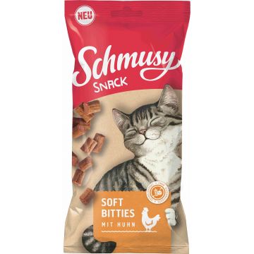 SCHMUSY Soft Bitties Recompense pentru pisici, cu Pui 60g