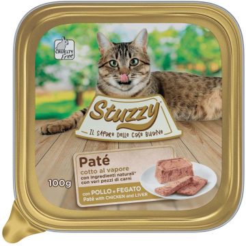 STUZZY Cat Pate pentru pisici, cu Pui şi Ficat 100g
