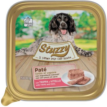 STUZZY Dog Pate pentru câini, cu Viţel şi Burtă de vită 300g