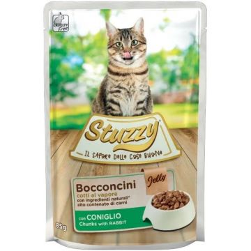 STUZZY Jelly Plic hrană umedă pentru pisici, cu Iepure 85g