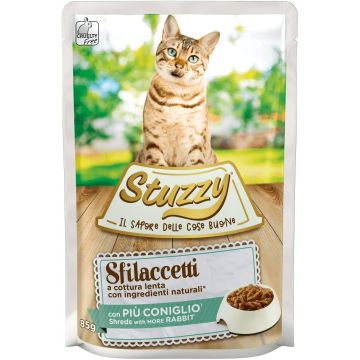 STUZZY Sfilacetti Plic hrană umedă pentru pisici, cu Iepure 85g
