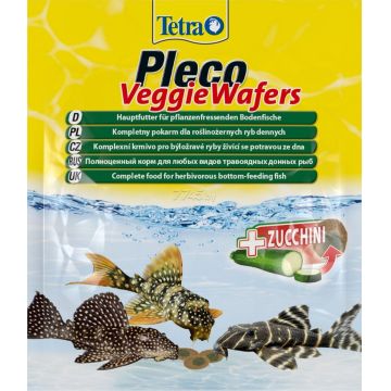 TETRA Pleco Veggie Wafers Plic hrană tablete pentru peşti sanitari şi crabi 15g