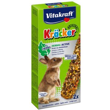 VITAKRAFT Baton pentru iepuri pitici, cu ierburi aromatice, 2 bucăţi, 112g