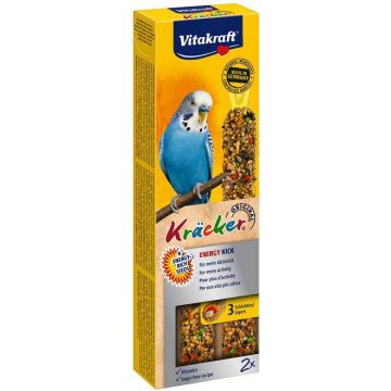 VITAKRAFT Baton pentru peruşi Energy Kick, cu Proteine 2 bucăţi, 60g